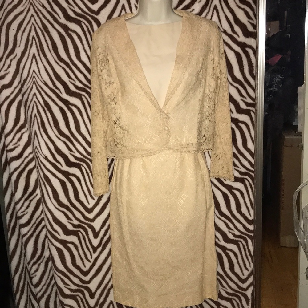 Stanton Jr.’s Petite Vintage 1960-70’s skirt and top with lace blazer